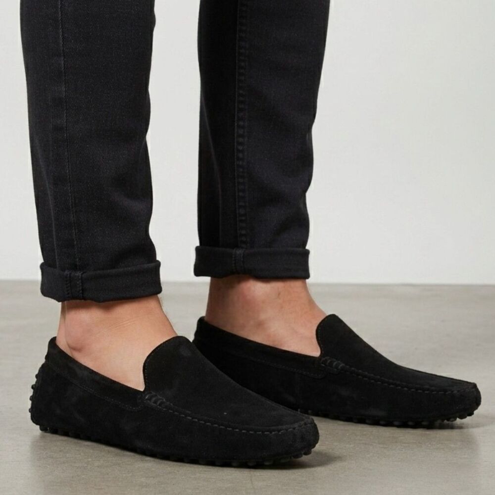 M.Gemi Black Suede The Felize Driving Moccasins Loafers Shoes Women 38 Italy